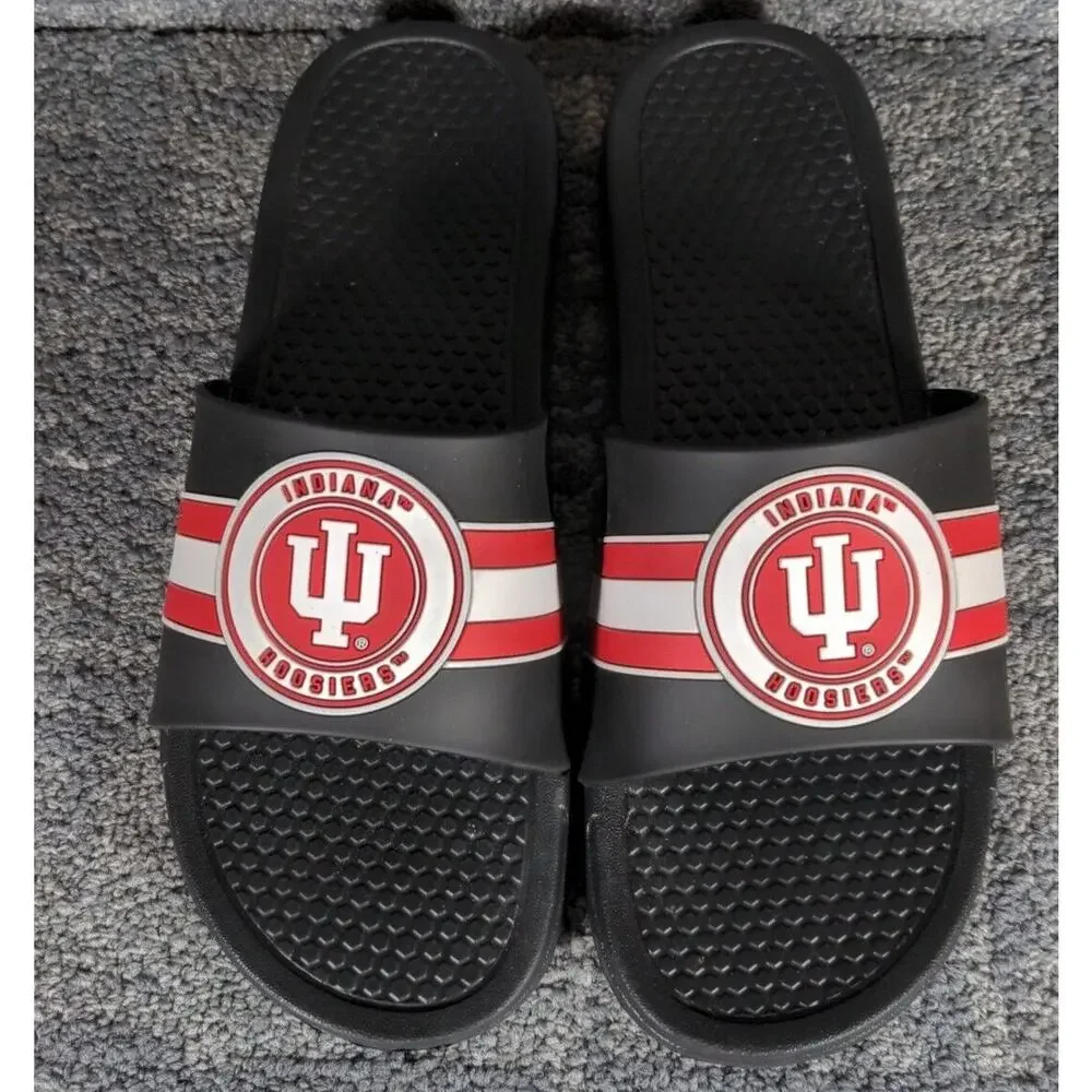 IU Indiana Hoosiers Legacy Sport‎ Men Slides Black Casual Summer Vacation 11-12