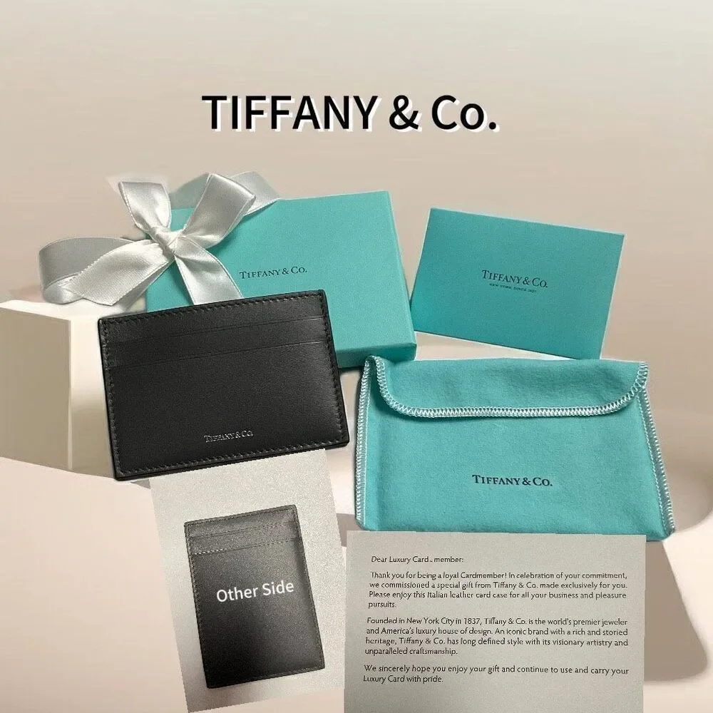 Tiffany & Co. Unisex Black Leather Cardholder