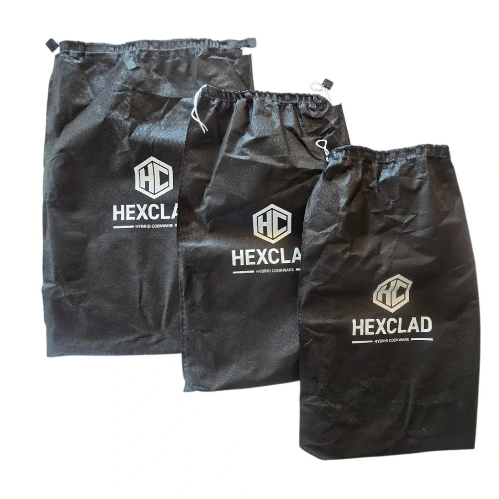 Hexclad Hybrid Luxury Cookware Storage Bags Lot of 3 Drawstring Pans Lids Roast