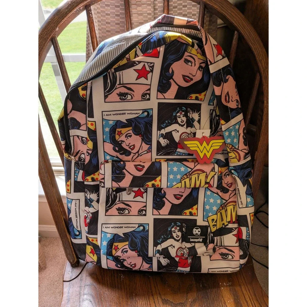 NWT Loungefly DC Comics Wonder Woman Comic Canvas Backpack Vintage Print