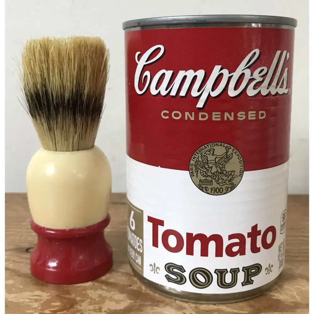 Vintage Ever-Ready C40 Cream Red Sterilized Badger Shaving Cream Brush