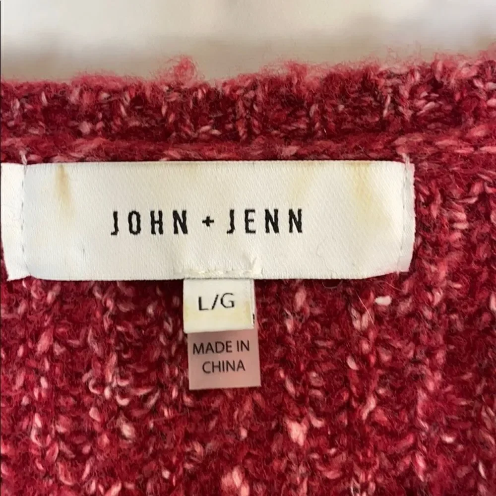 John + Jenn Maroon Side Lace Up Sweater