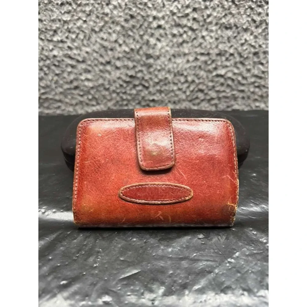 Vintage Oscar De La Renta‎ Bond Street Men's Leather Embossed Wallet Brown