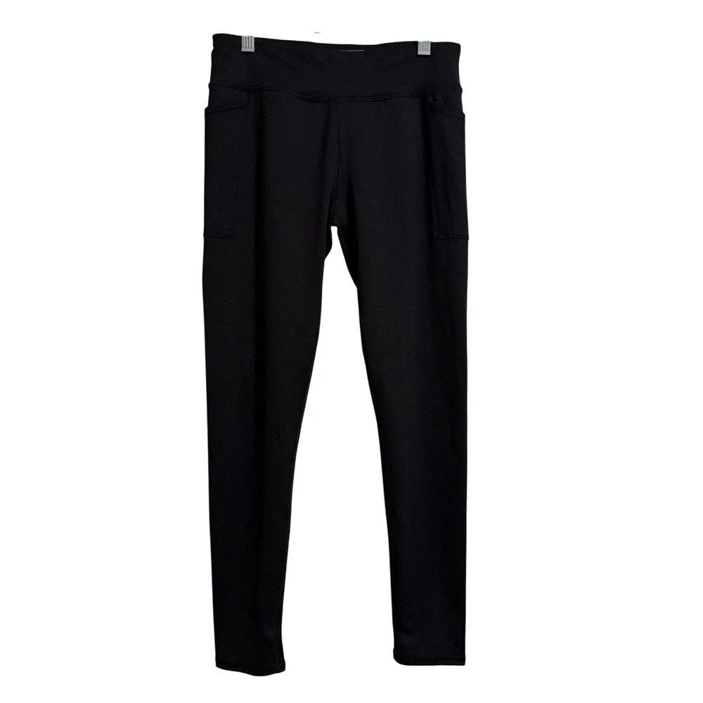 Athletic Works Girls Black Active Leggings with Side Pockets Size XL 14-16