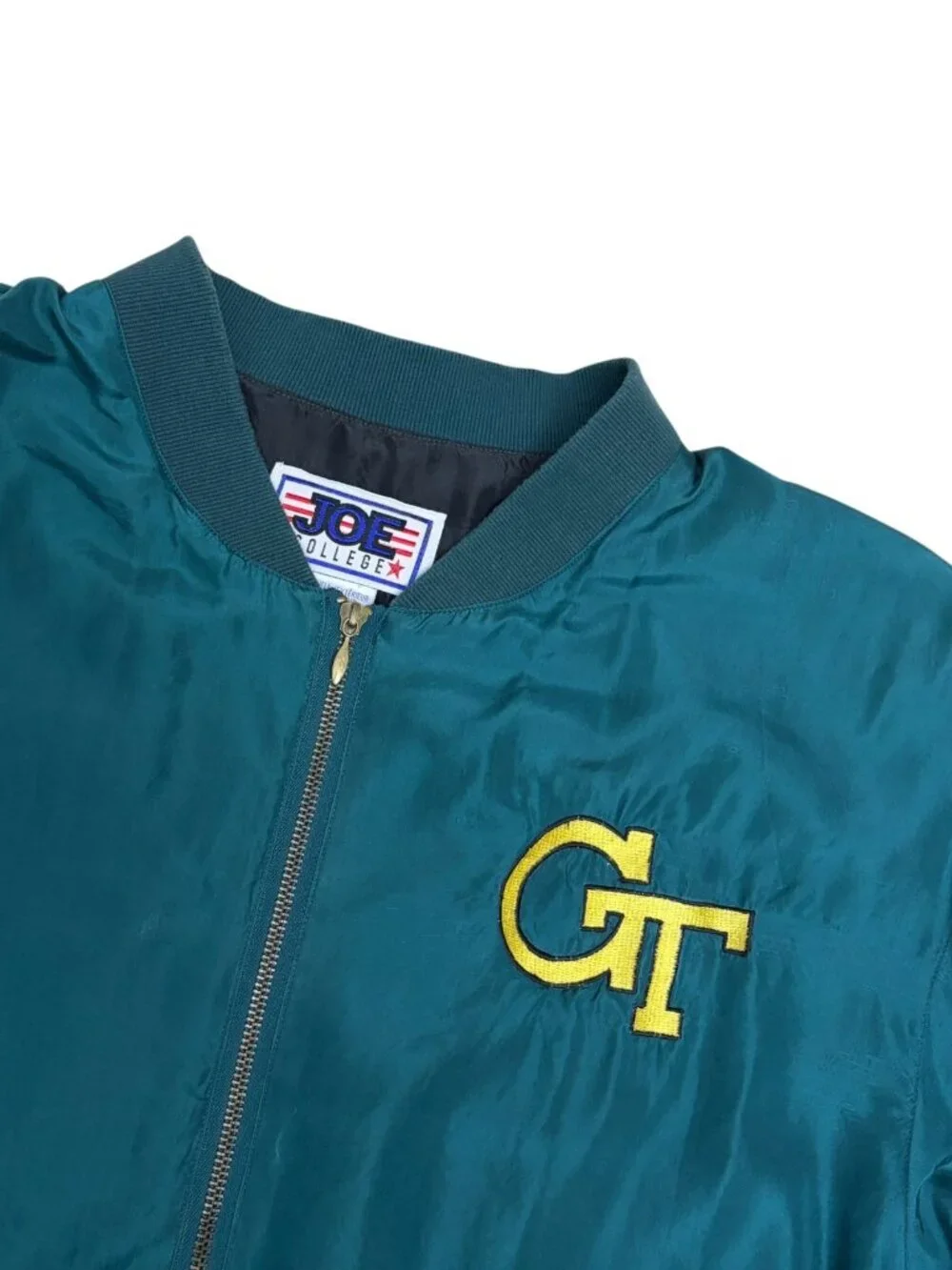 RARE 80s SILK GEORGIA TECH NCAA College Sukajan Bomber Jacket Mens Large