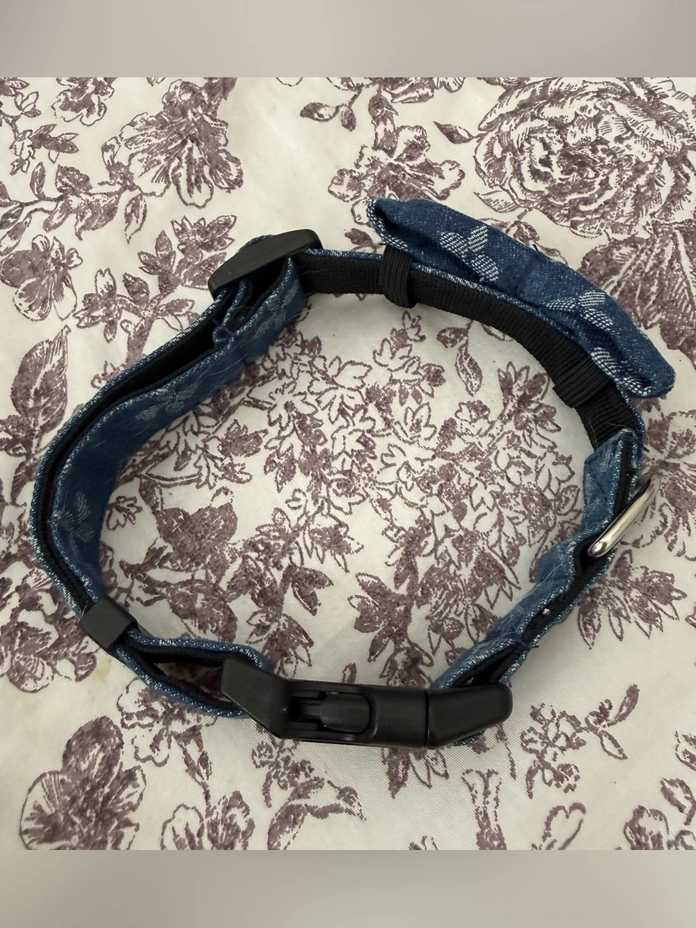 None denim bow