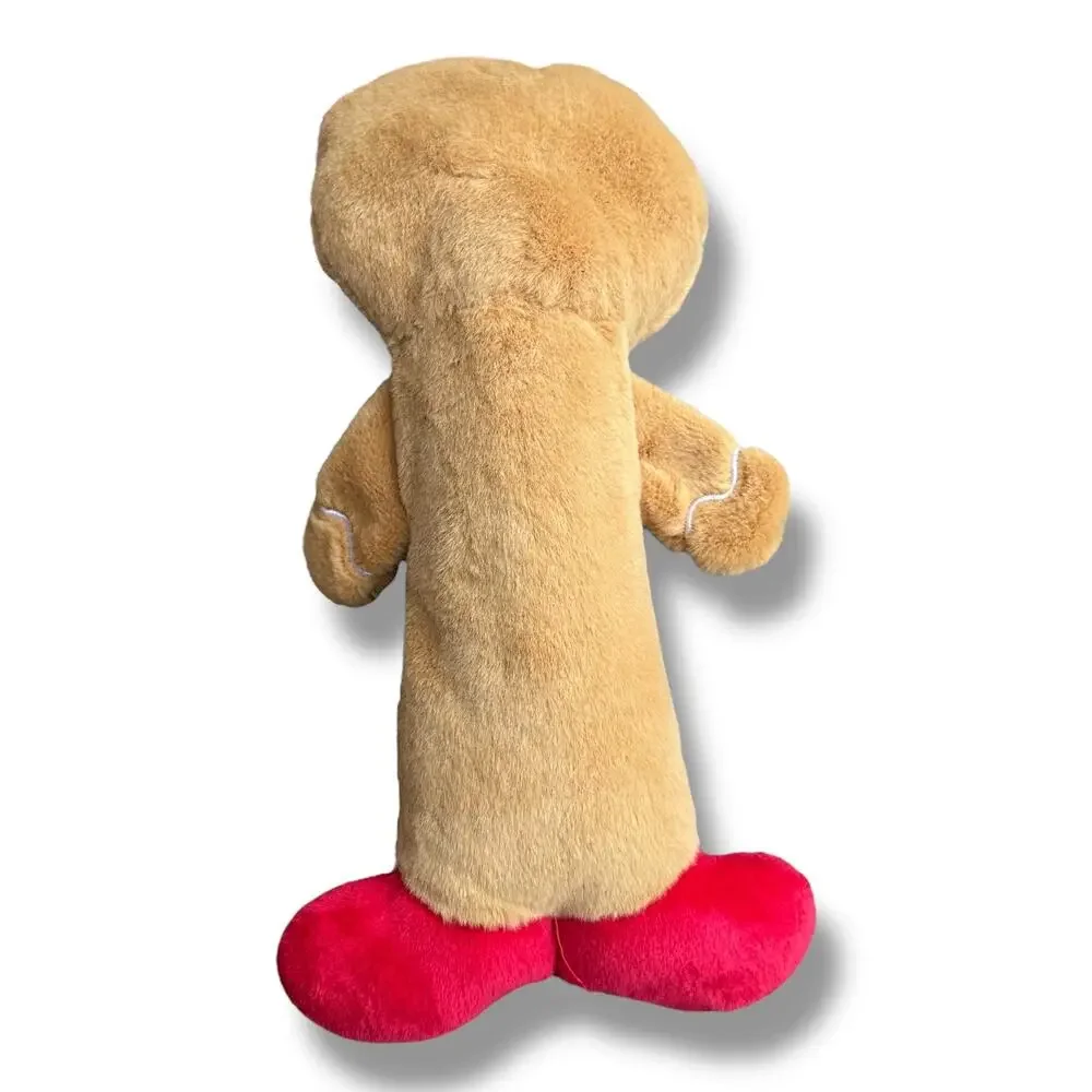Gingerbread Double Squeaker Plush Dog Toy Toss Shake Thrash Christmas Stuffy New