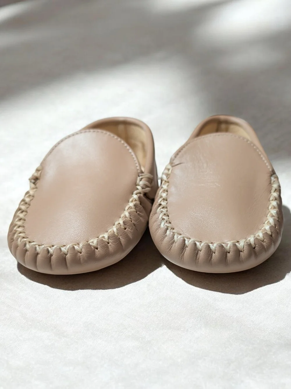 Kids Soft-Touch Moccasins in Taupe