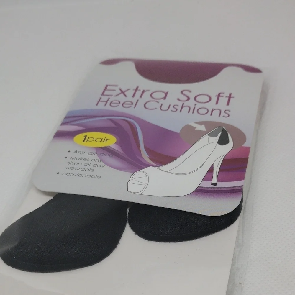 Premium Extra Soft Heel Cushions (1 Pair) for High Heels - Black New in Bag
