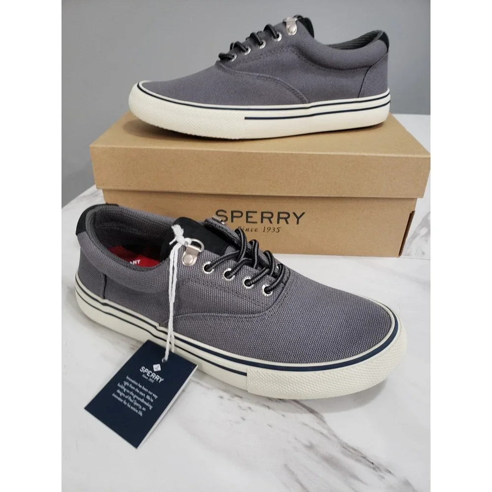 NEW SIZE 7 - Sperry Mens Striper Storm CVO Gray Sneakers Boat Shoes‎ Old Money