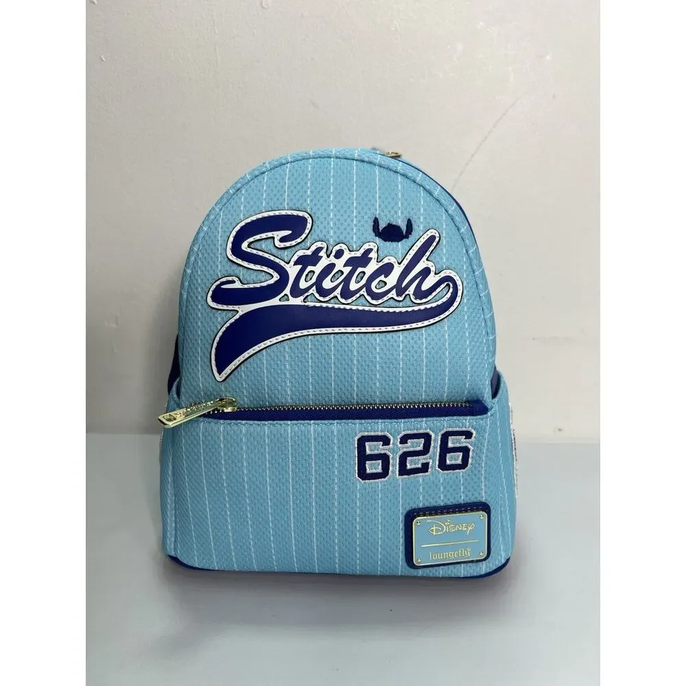 New Loungefly Team Stitch 626 Jersey Series Mini Cosplay Blue Backpack