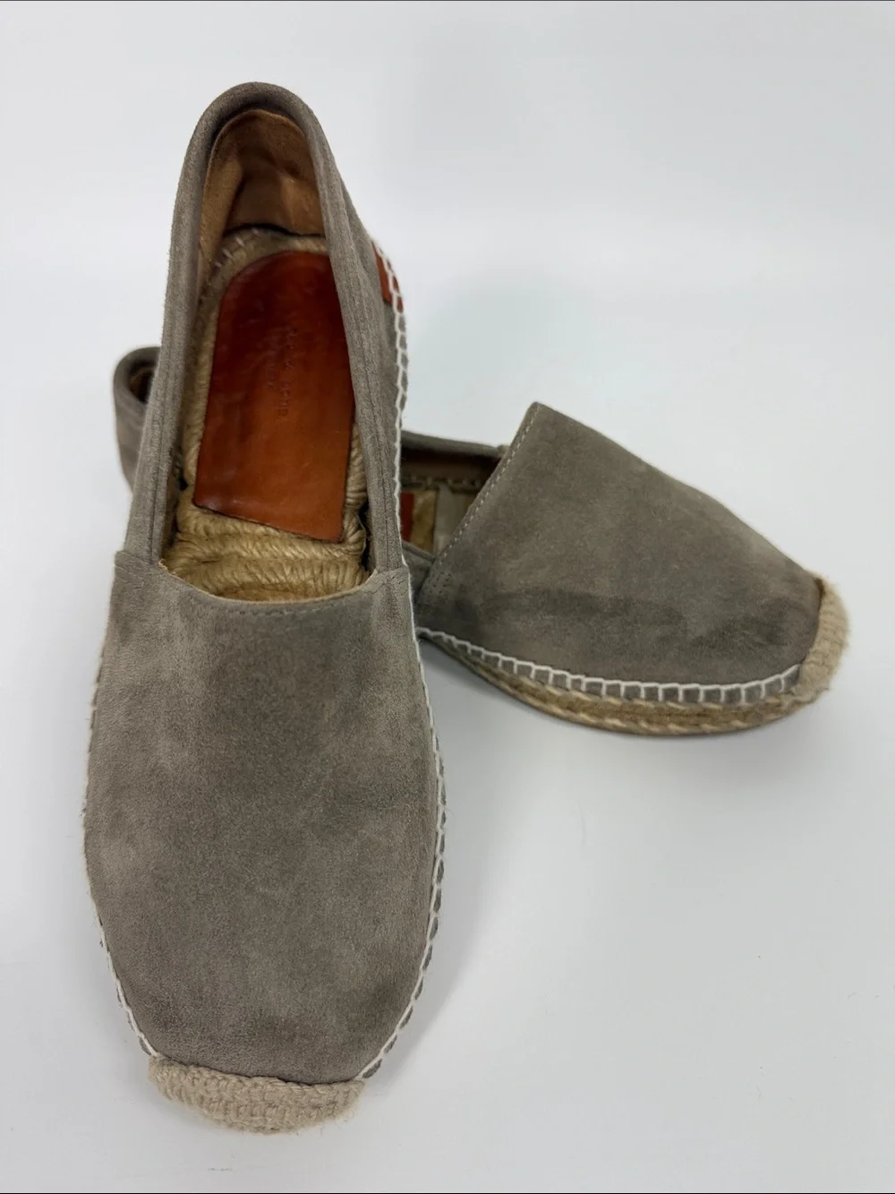 RAG & BONE Suede Noa Espadrille Warm Gray Taupe Suede Size 37 1/2