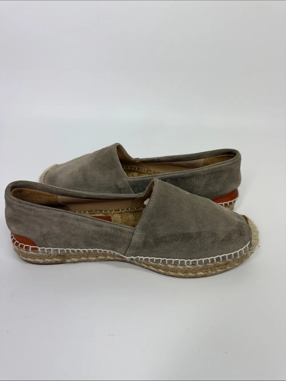 RAG & BONE Suede Noa Espadrille Warm Gray Taupe Suede Size 37 1/2