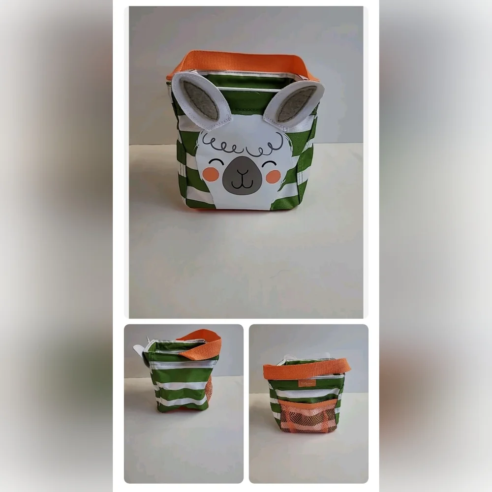 Thirty One Bags Littles Carry All llama green melon stripes square‎ mini…