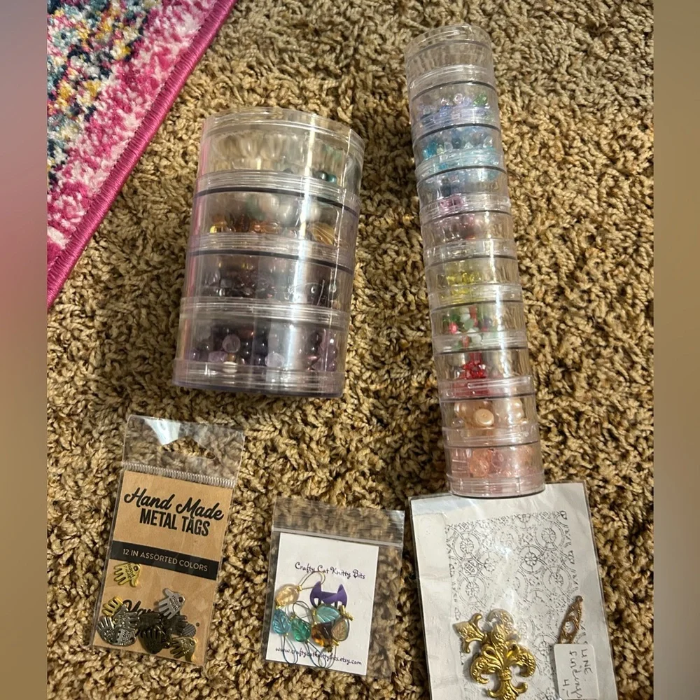 HUGE LOT Crystal and Glass Beads Charms Spacers for crafts and Jewelry Making