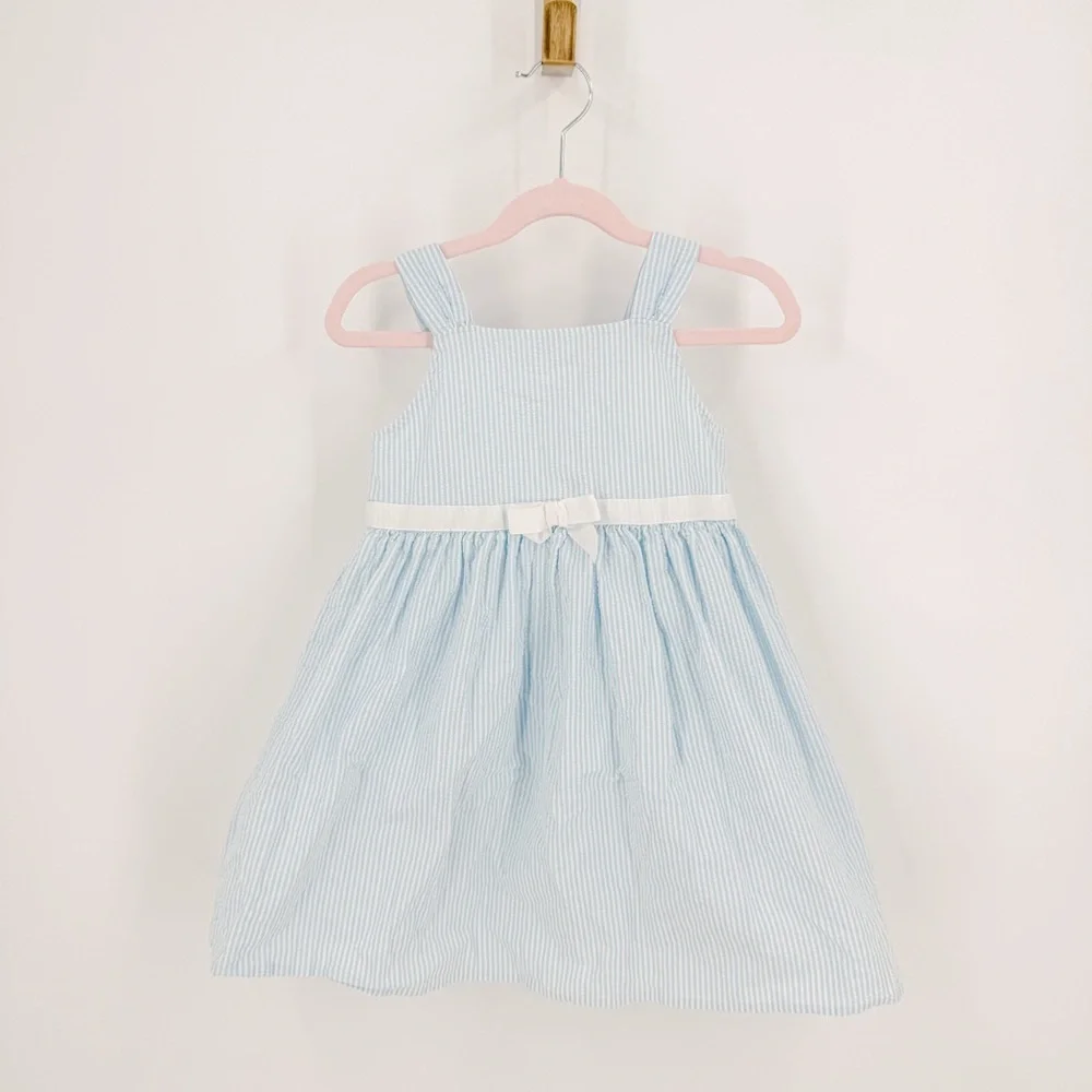 Gymboree Light Blue Striped Dress with Bow