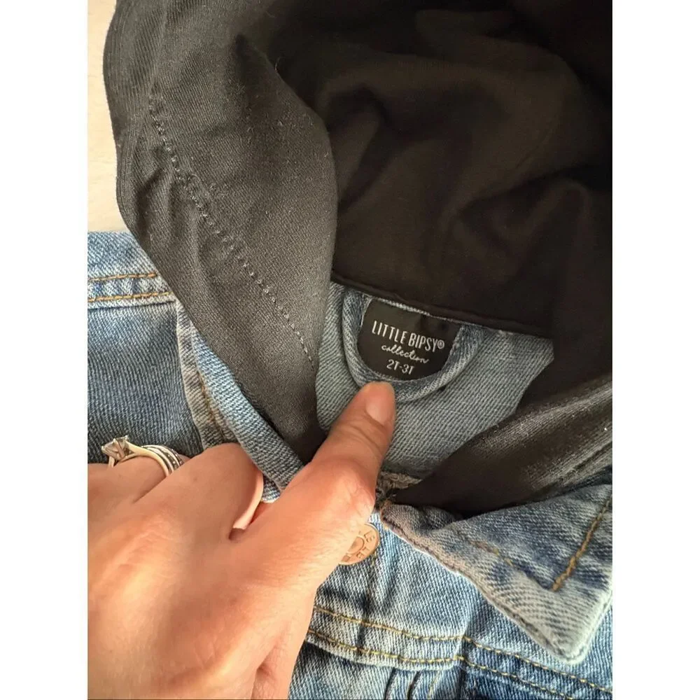 Little Bipsy Hooded Denim Jacket Size 2T 3T