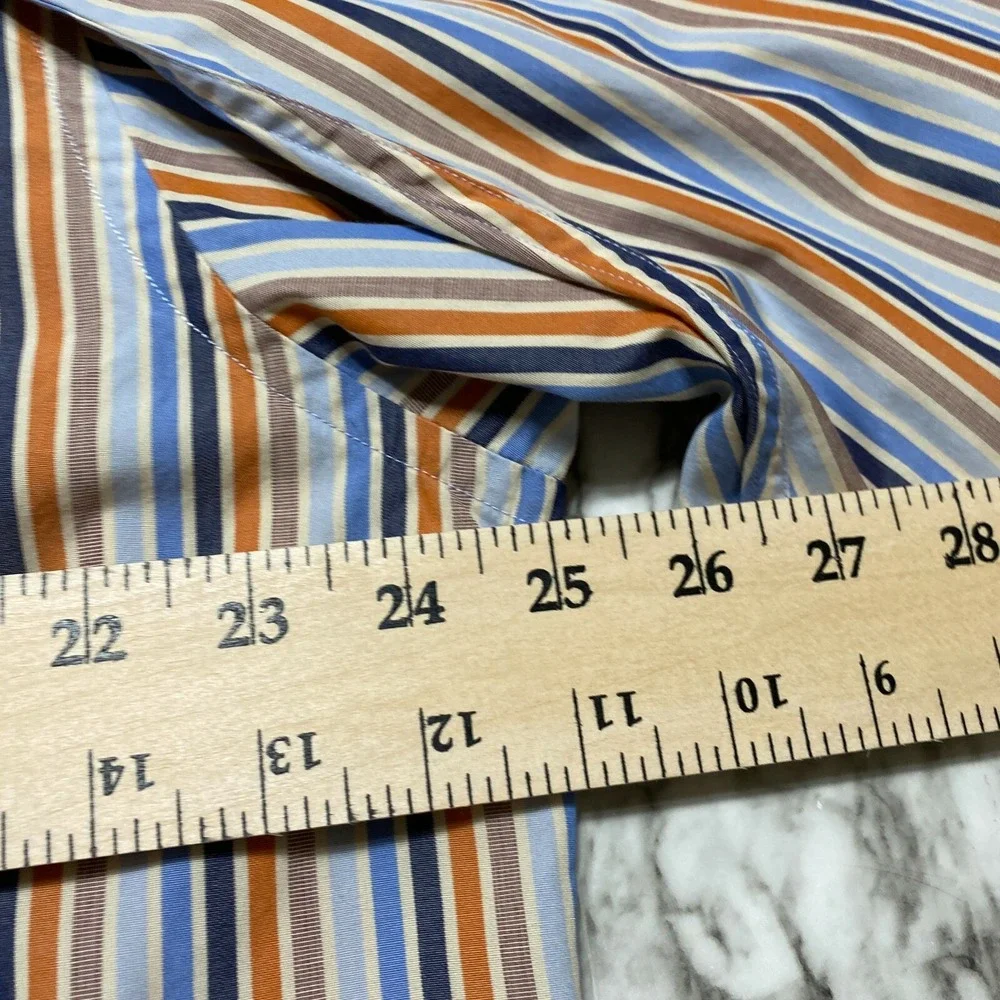 Banana Republic Mens Dress Shirt Sz L 16-16 1/2 Long Sleeve Multicolor Striped
