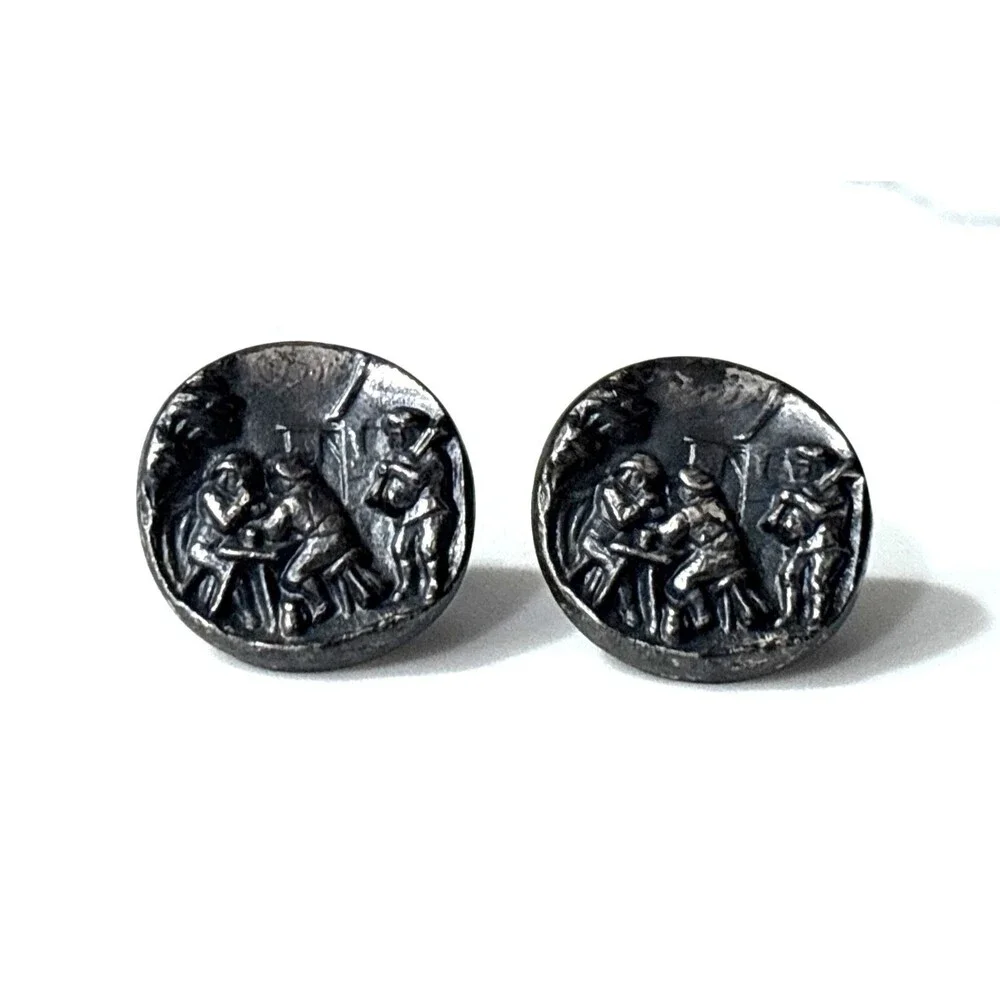 Vintage Hickok Cufflinks Beer Bar Pub Large Round USA Gift