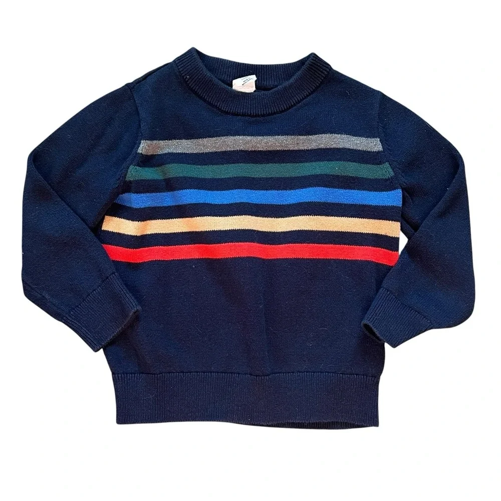 Baby GAP Sweater Boys‎ Size 2T Toddler Striped Knit Multicolor Long Sleeve