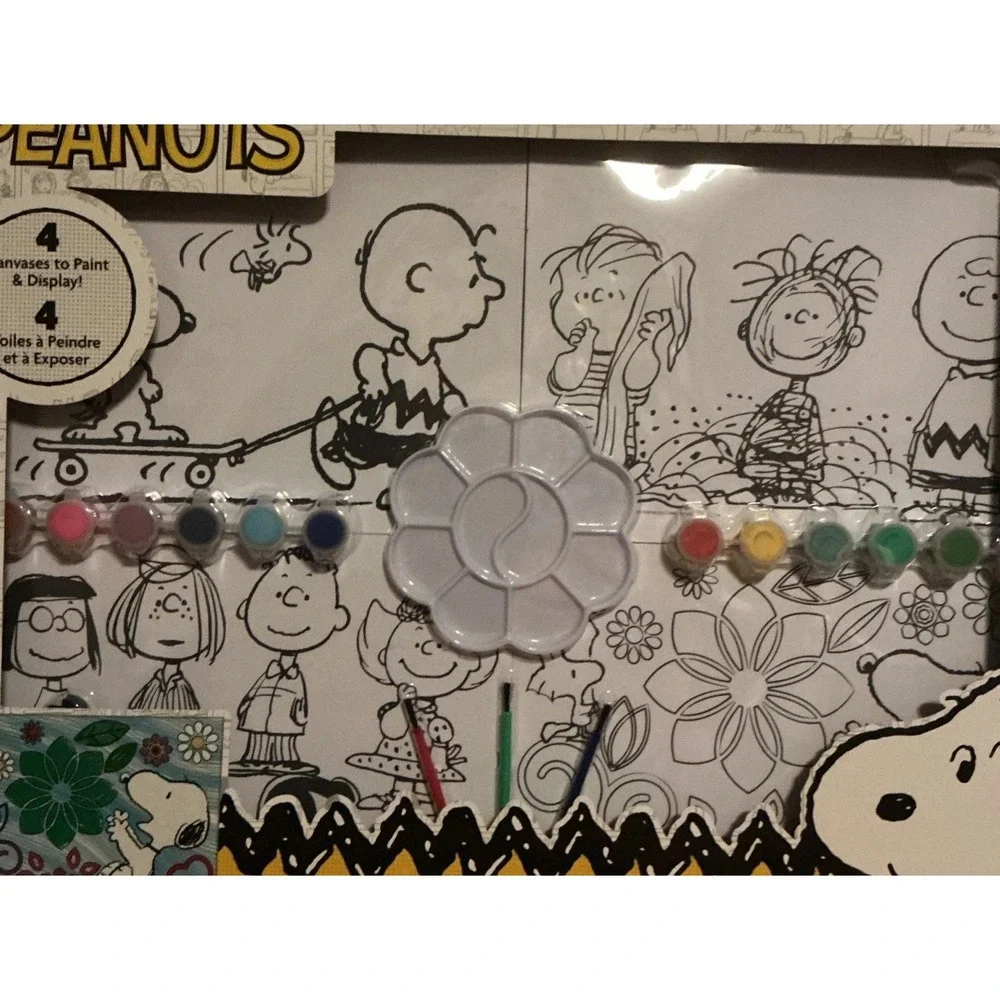 Peanuts Amazing Art Set For Kids, 4 Canvases To Paint, New In‎ Sealed In Box