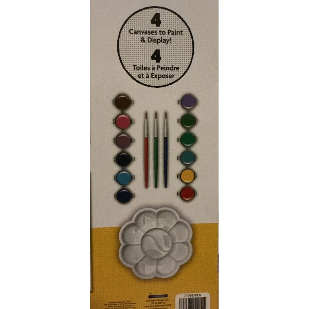 Peanuts Amazing Art Set For Kids, 4 Canvases To Paint, New In‎ Sealed In Box