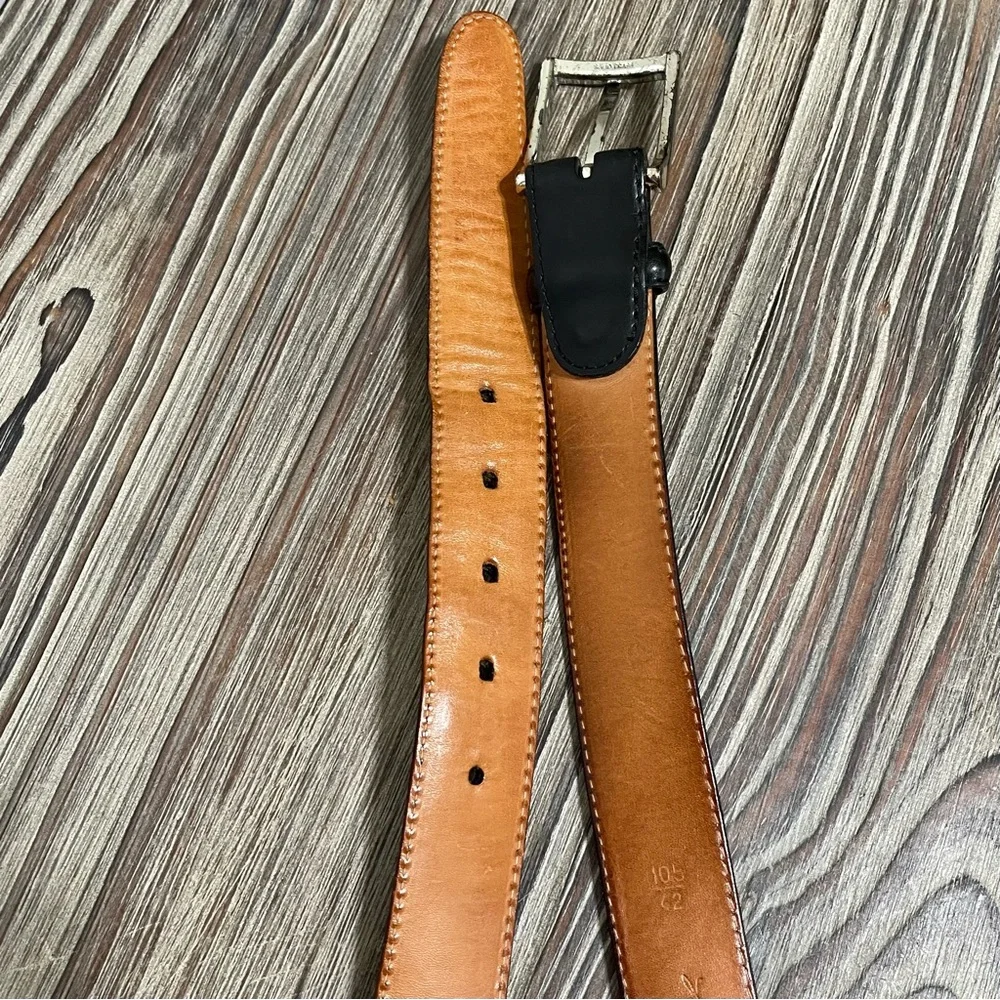 Vintage Martin Dingman Black Milled Finish Leather Belt Hand Made in USA Size 42