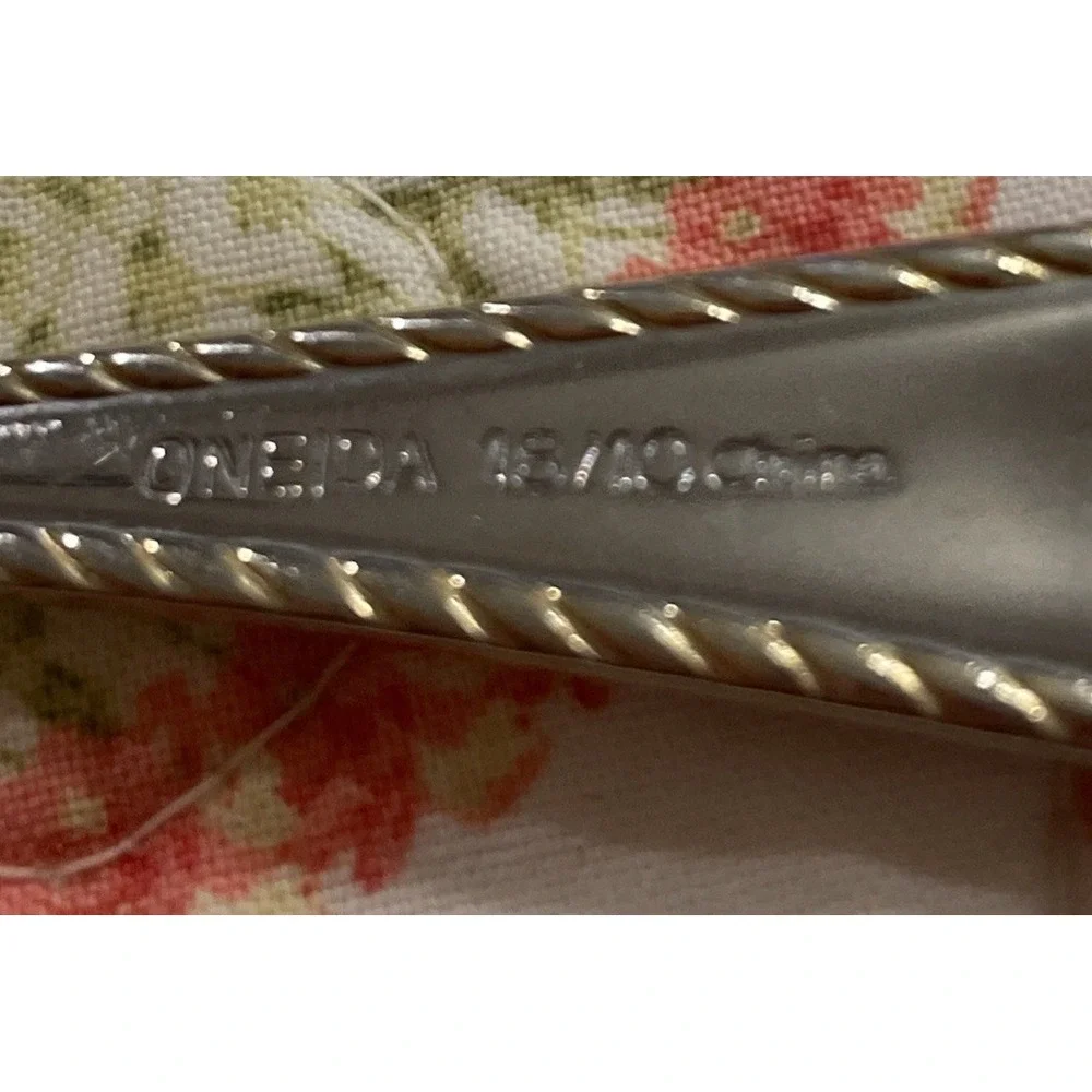 Oneida Golden Belmont Stainless Rope Edge Gold Teaspoon Spoons‎ Set Of 4 VTG