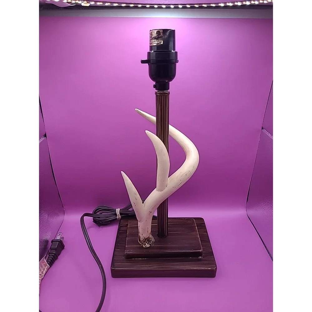 Vintage‎ Faux Antler Table Lamp Accent Lamp Tested Works