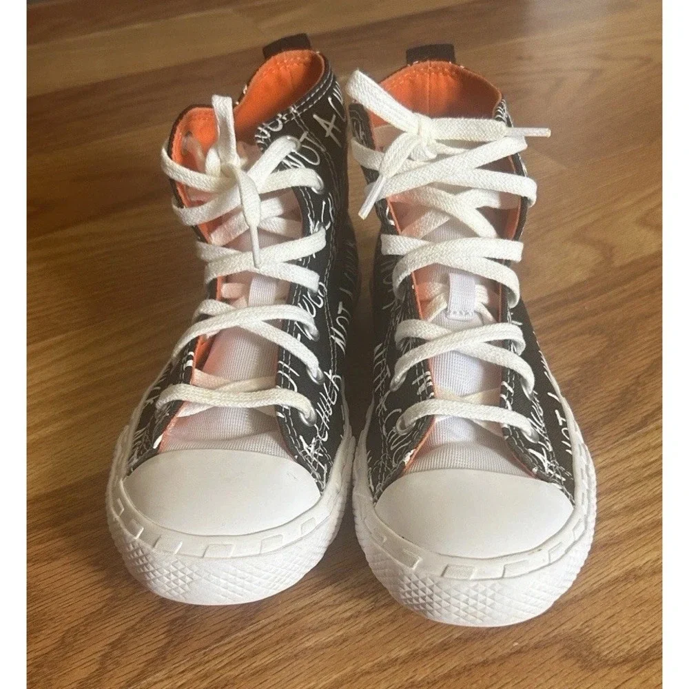 Converse Not a Chuck Kids' High-Top Sneakers with Orange Accents Size 3 Preowned