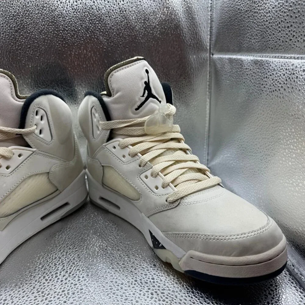 Size 9 - Nike Air Jordan‎ 5 Retro SE White Black Basketball Sneakers FN7405-100