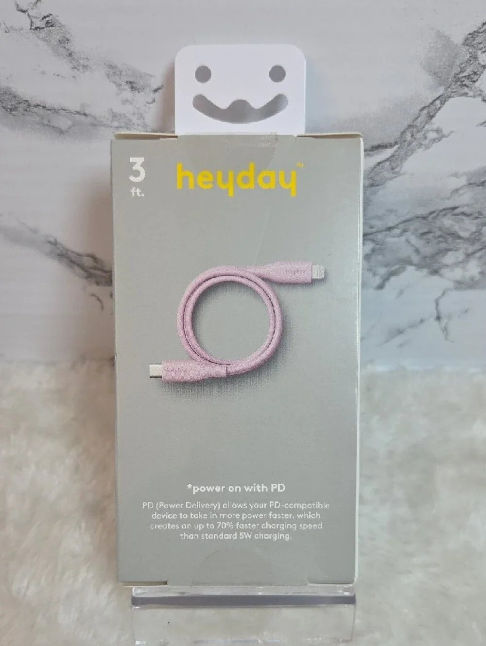 heyday Pink Lightning to USB-C Fast Charging Cable - 3 ft NWT