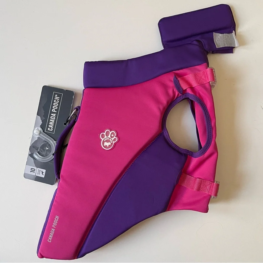 Canada Pooch High Tide Life Dog Jacket - Pink/Purple - Size 20