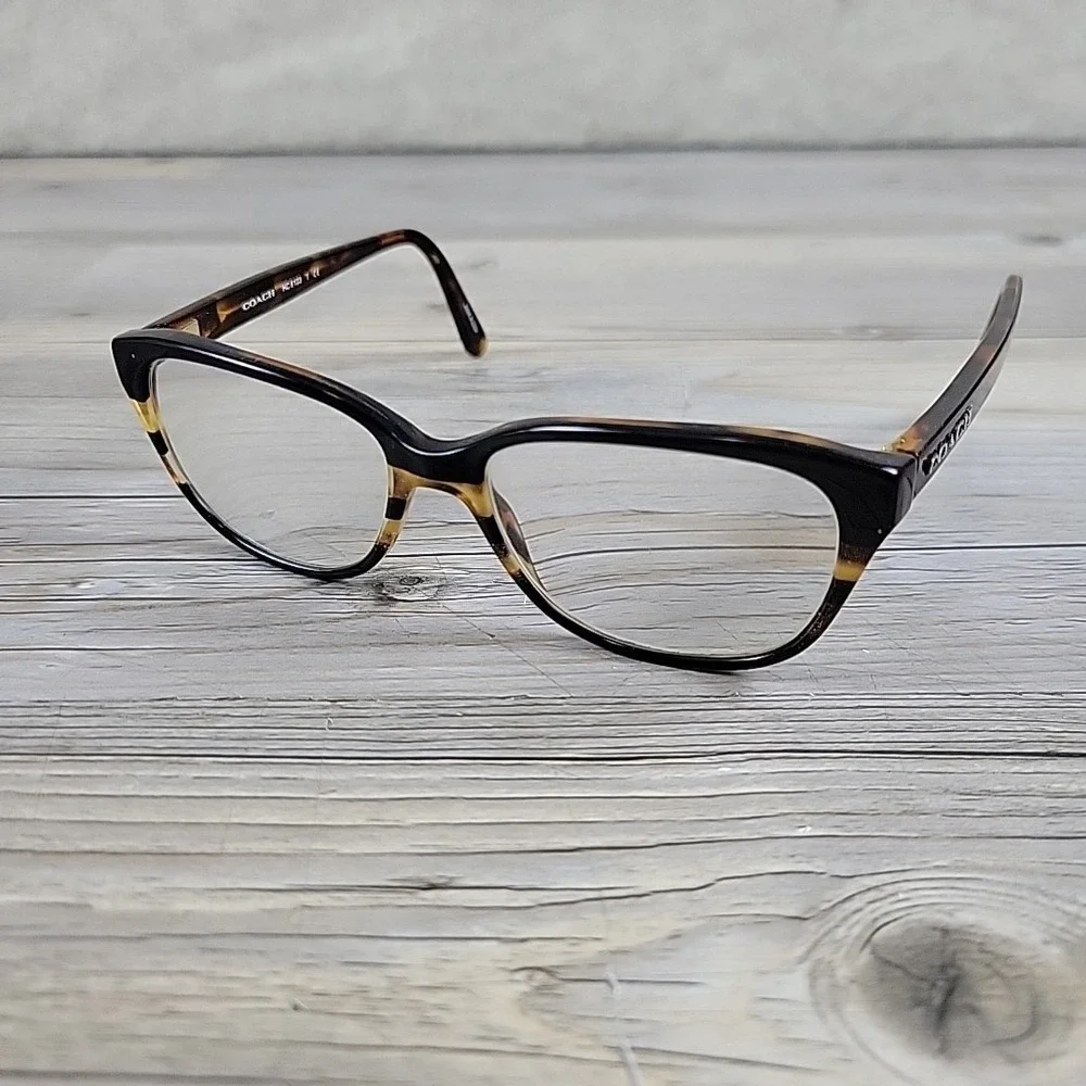 Coach HC6103 5443 Cat Eye Black Tort Gltr Varsity‎ Stripe Womens Eyeglasses 54mm