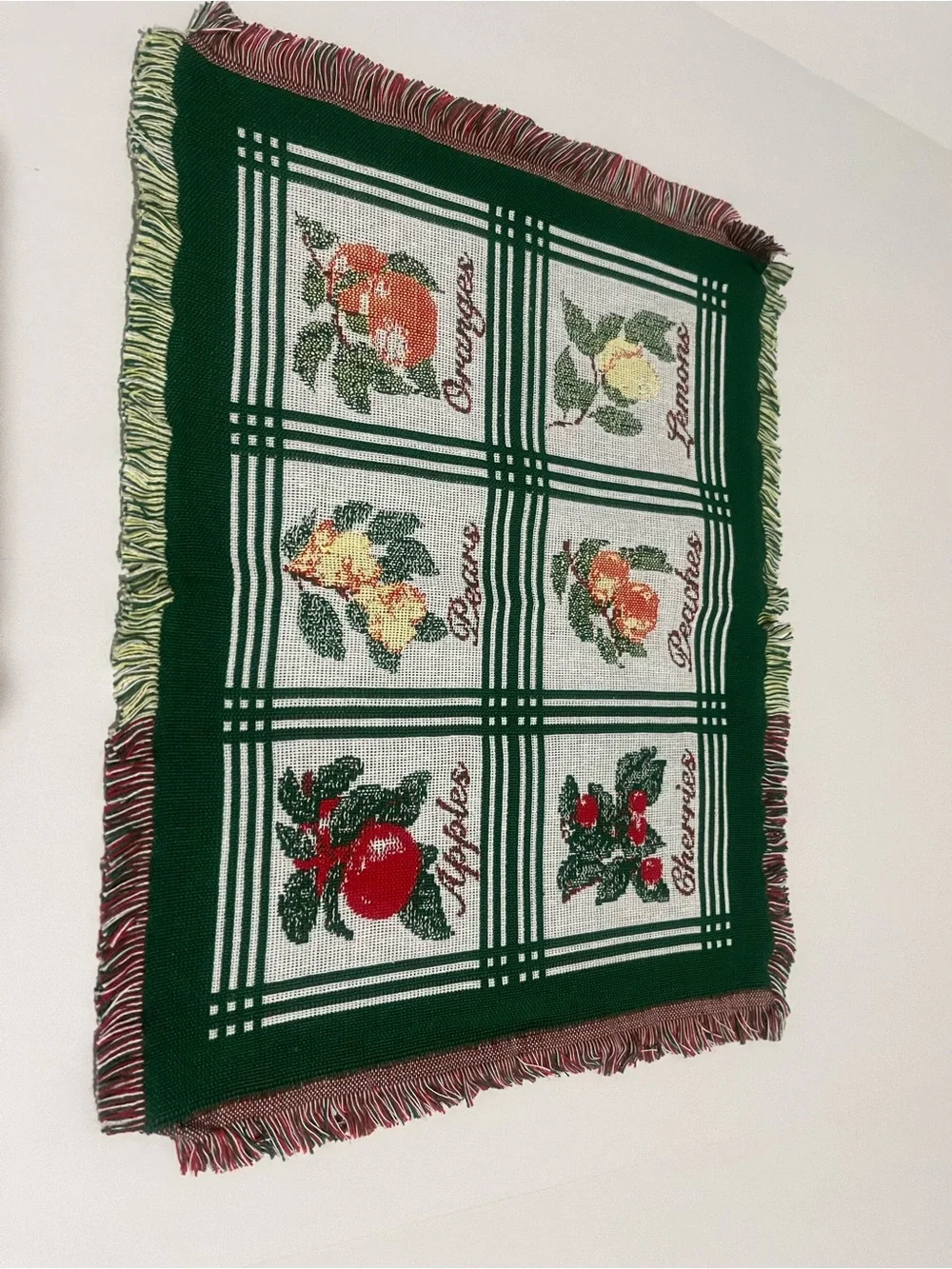 Vintage woven tapestry placemat by The Rug Barn. Lot of 6