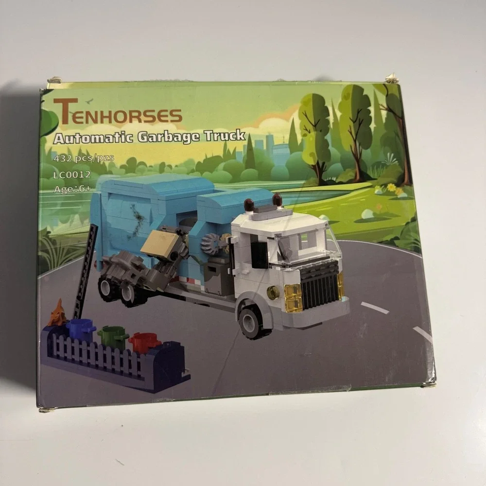 Tenhorses Automatic Garbage Truck Building Set 432 Pcs LC0012 Blue White Age 6+