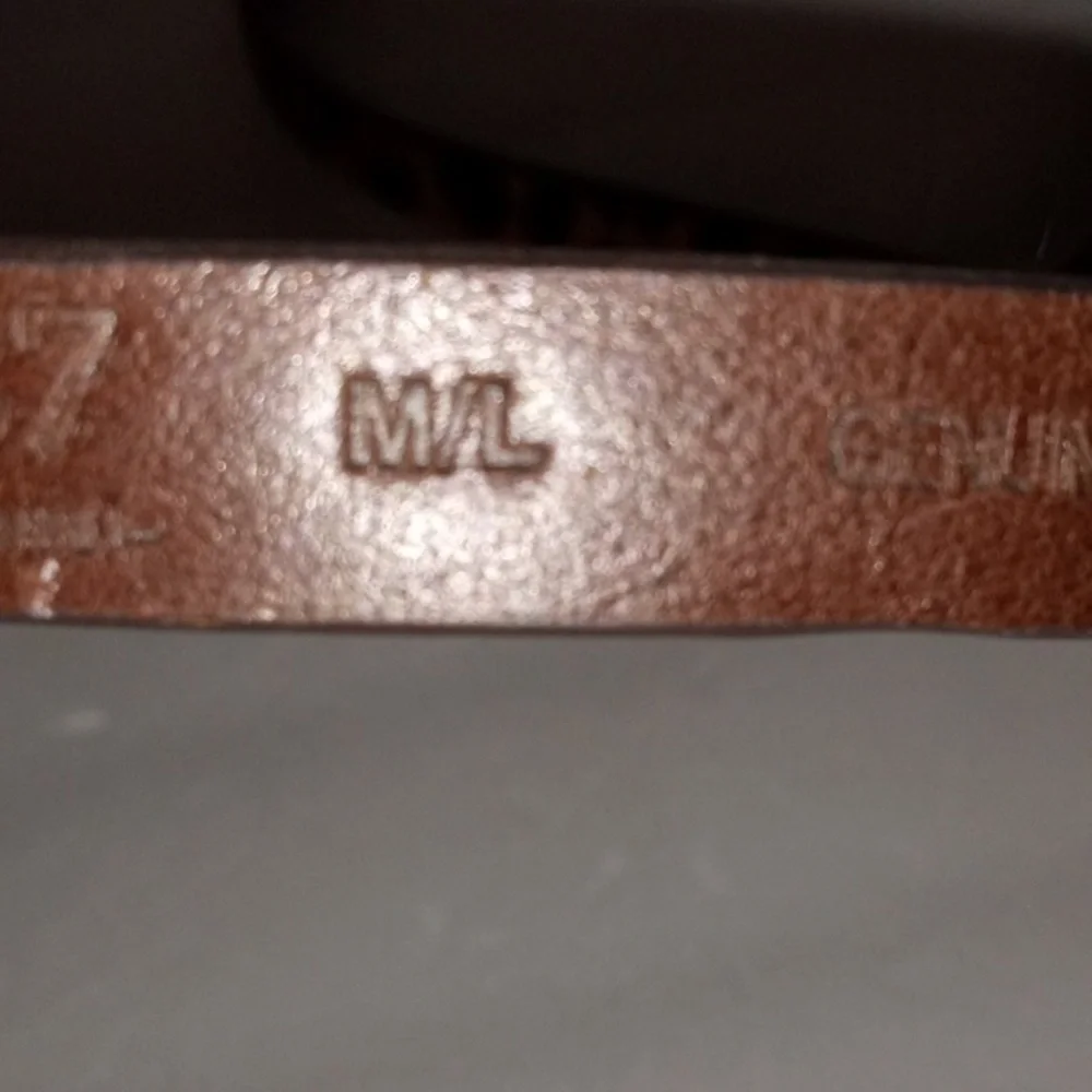 1937 Leather Animal Hair Belt M/L Brown Preowned