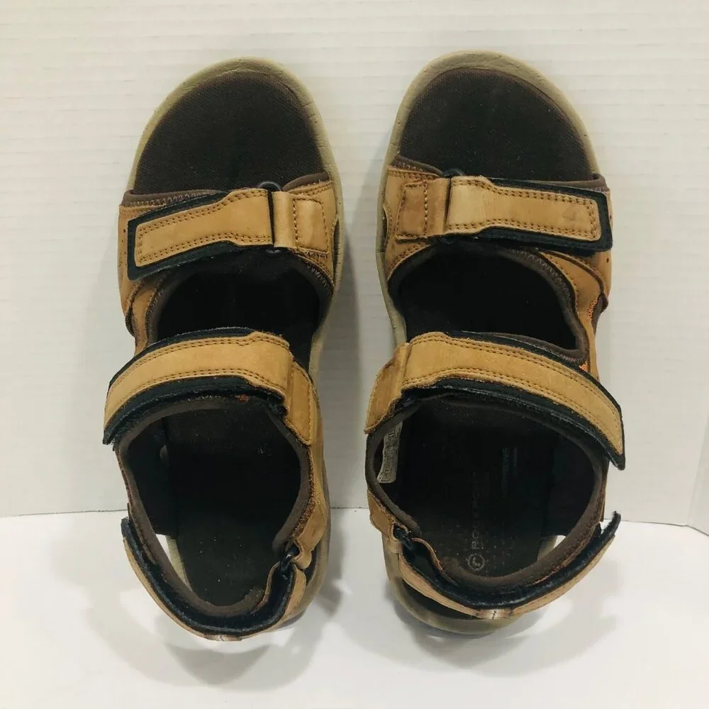 Rockport Vicuna Walking Sandals Men's 7.5 K55400 Heel Strap Dark Beige