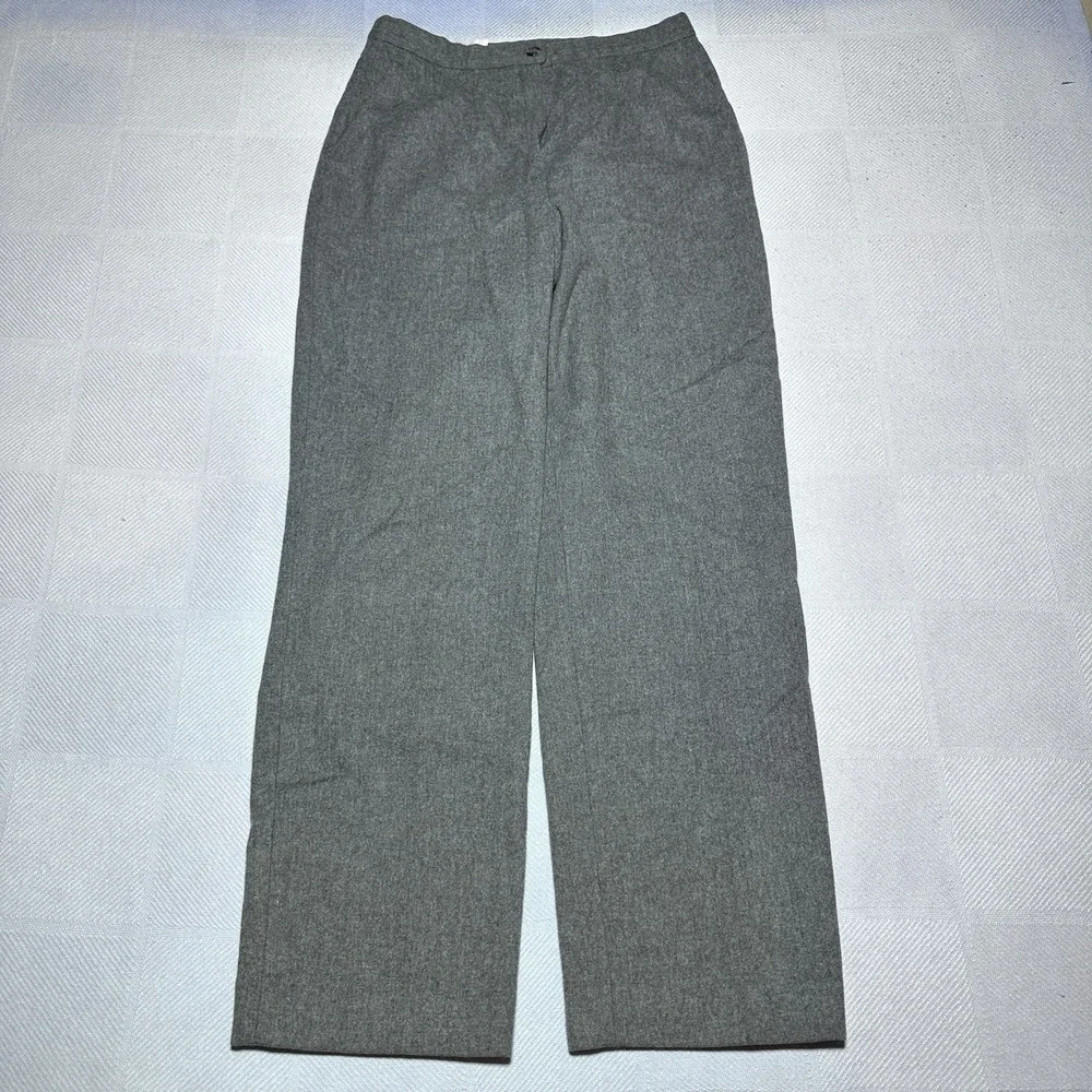 Vintage Pendleton Virgin Wool Flannel Pants Womens‎ 10 Gray Lined Straight Leg