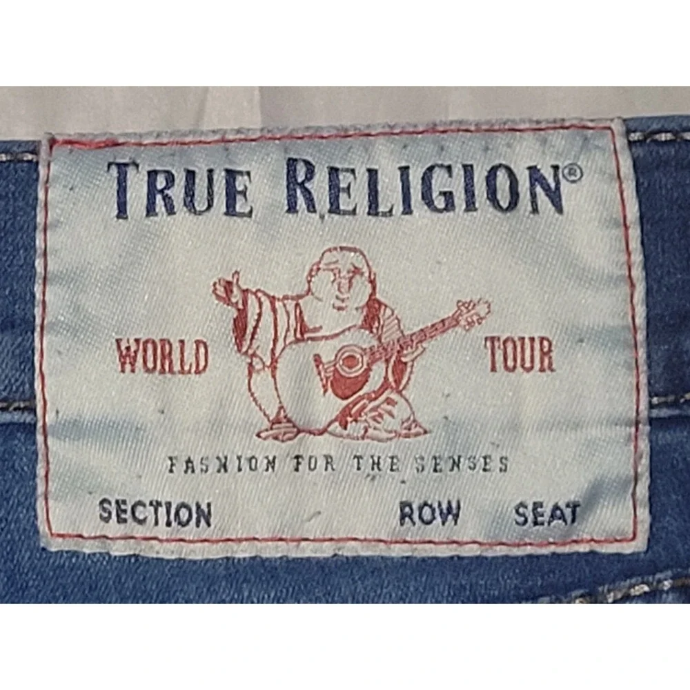 True Religion Geno Men's Relaxed Slim Fit Distressed Straight Leg Jeans‎ Size 36