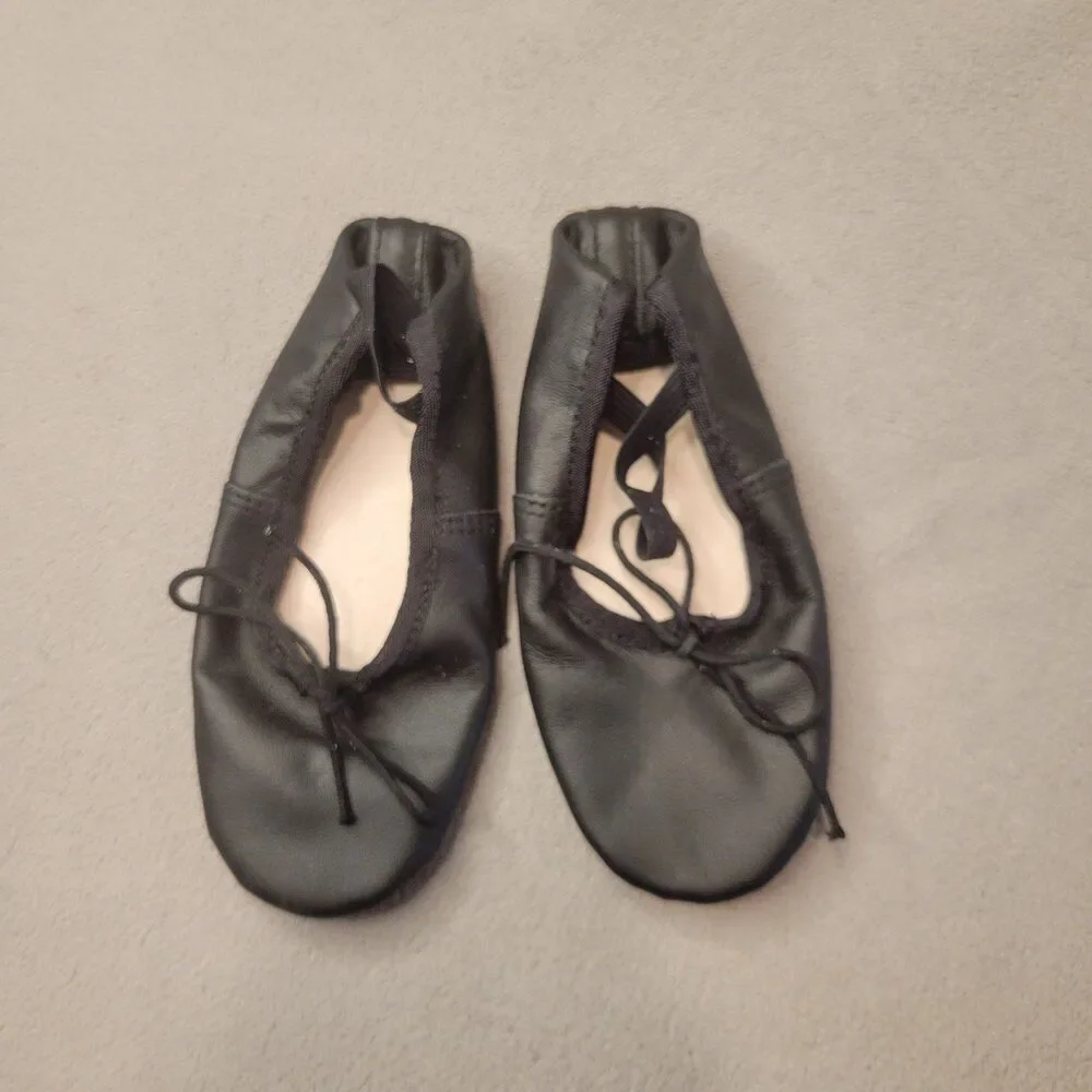 Liberts Girl Flat Ballet Shoes Size 11.5 M Black