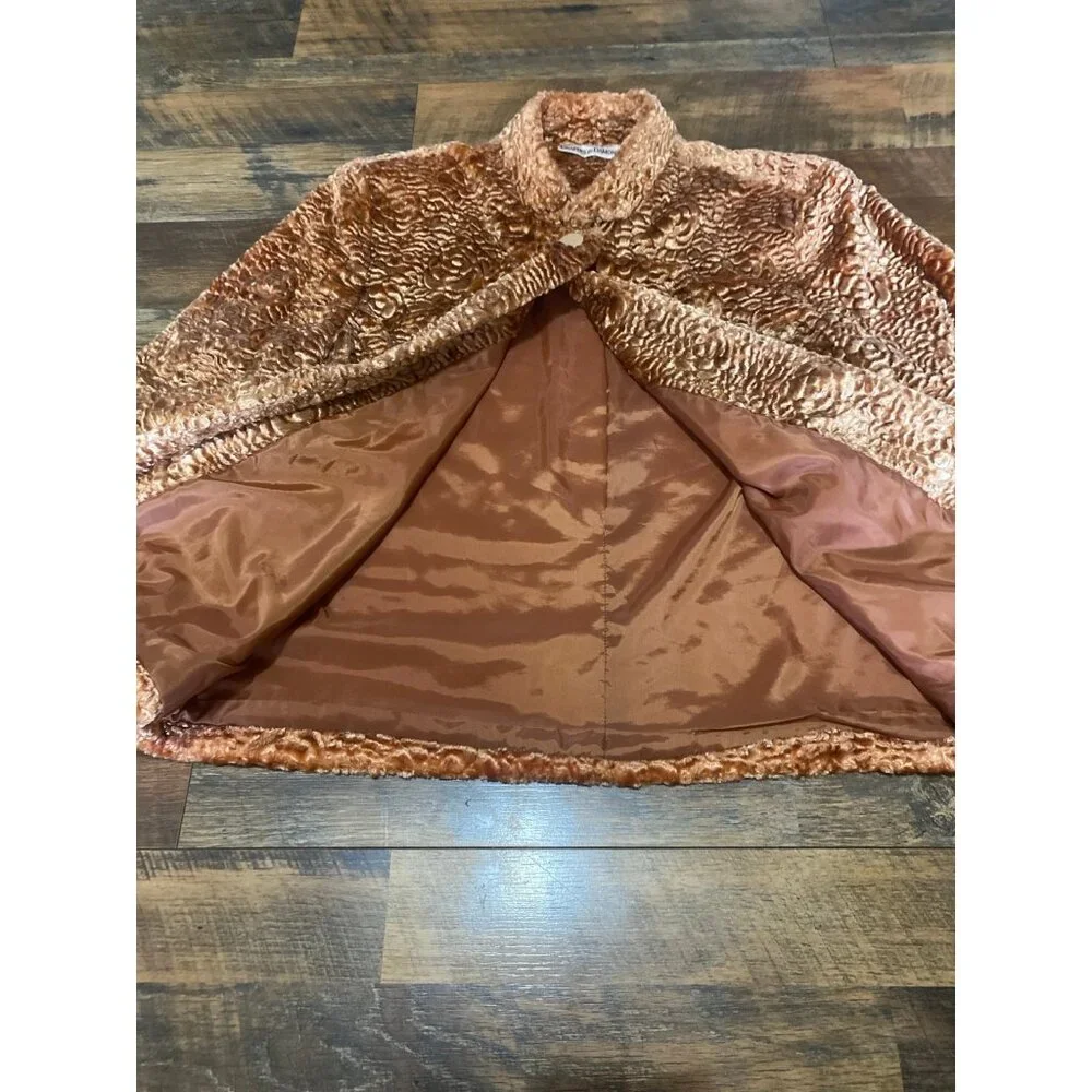 Drapers & Damons Blazer Womens Large Crushed‎ Velvet Orange Rose Printed