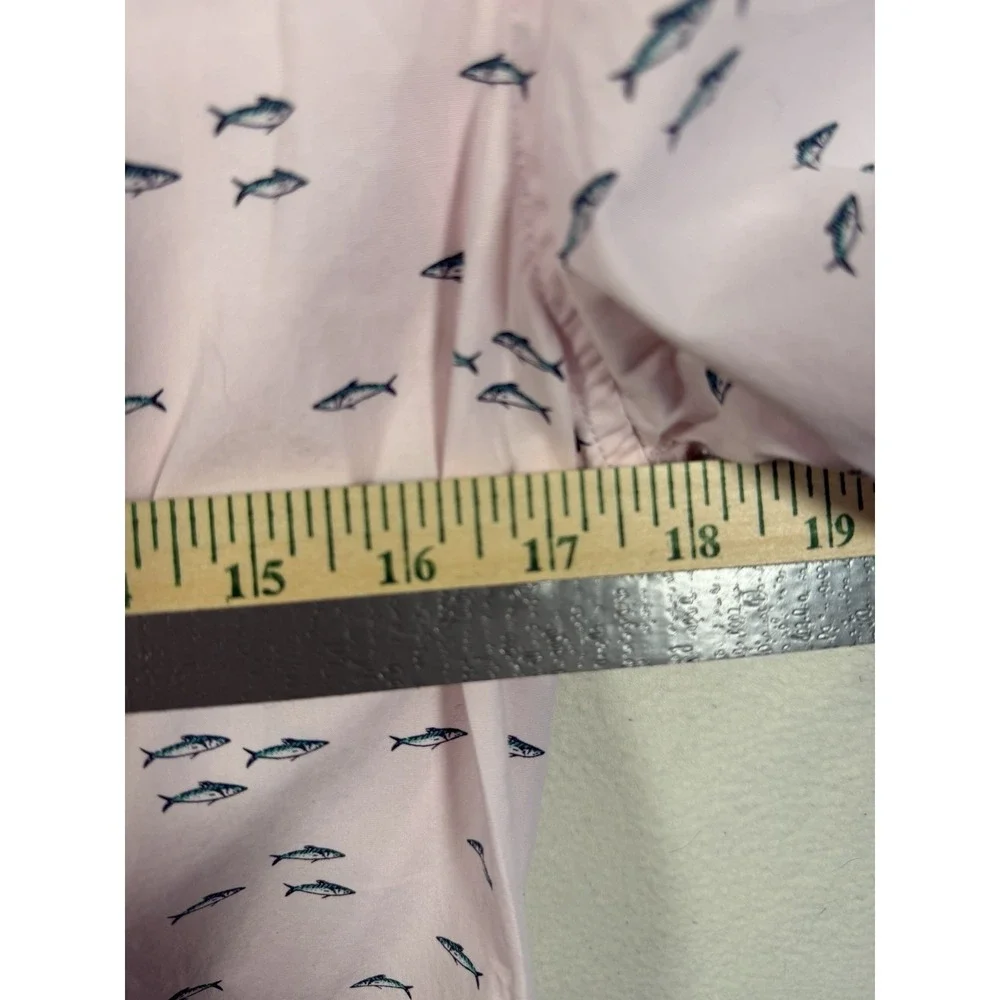 Banana Republic, Men's S, SS Shirt, Luxe Poplin, Slim Fit Pink Fish‎ Print