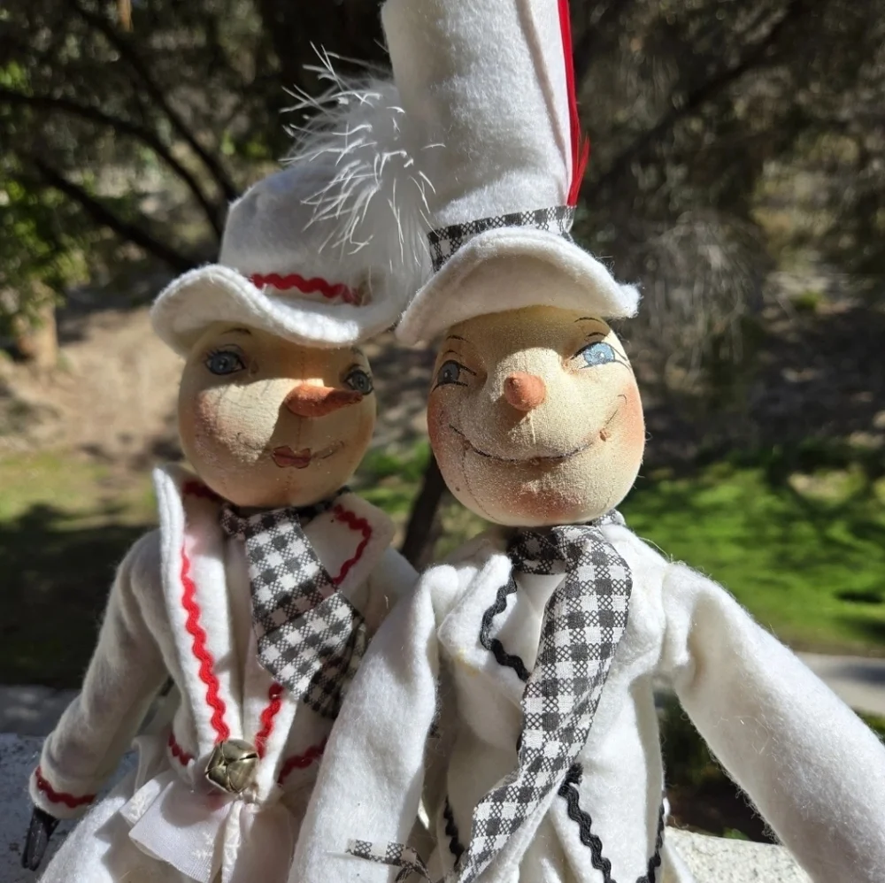 Gathered Traditions Joe Spencer Haley Snow Girl Harvey‎ Folk Art Christmas Dolls