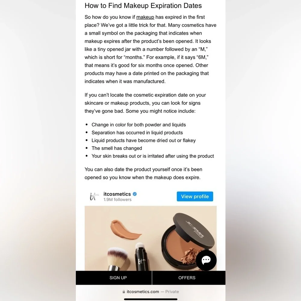 it cosmetics questions leave
