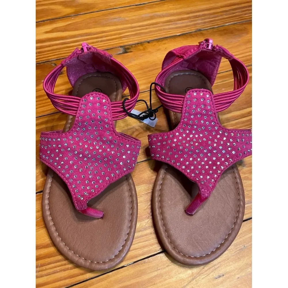 Bobbie Brooks Thonged Rhinestone Sandals‎ Size Youth 12