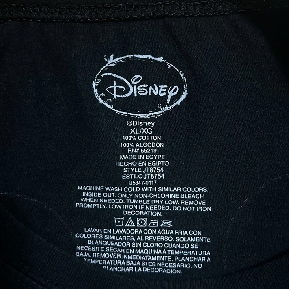 Disney Mickey Mouse Graphic Tee XL Black Cap Sleeve Fitted WDW Classic Shirt