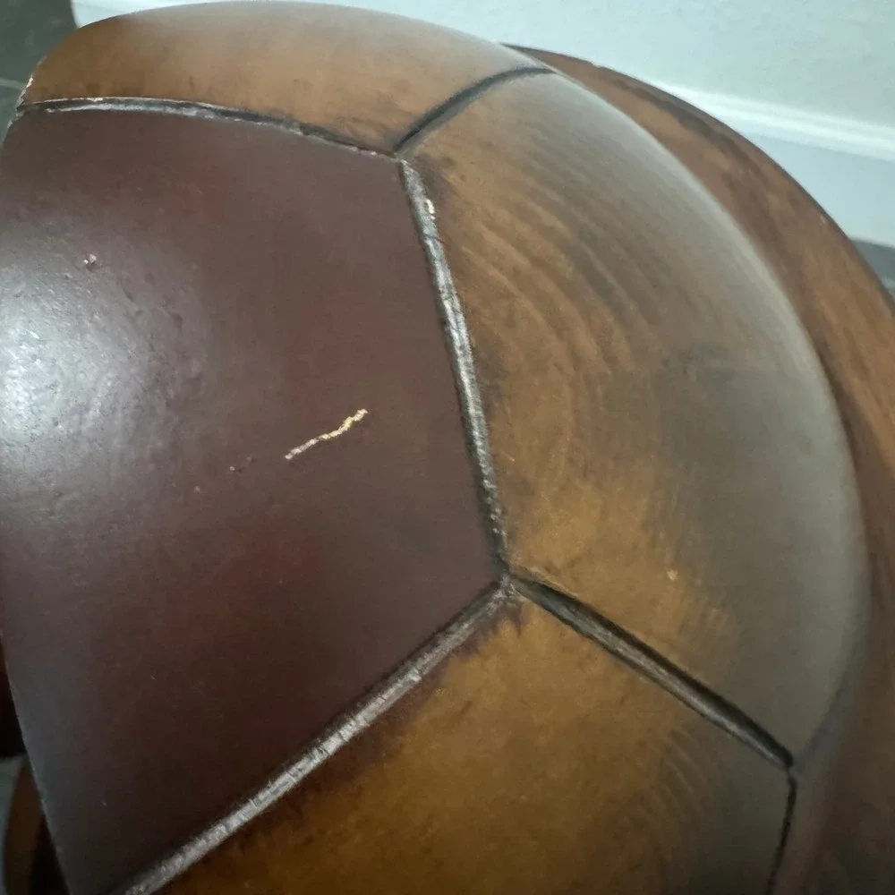 Pottery Barn Set of 3 Wooden Soccer Ball Floating Wall Shelves Brown
