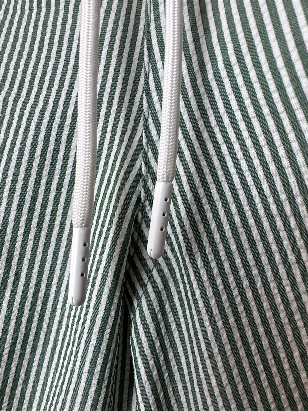 Abercrombie & Fitch Seersucker Swim Trunks Green Stripe Size Large