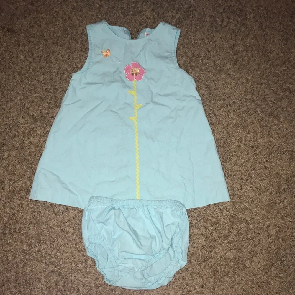 Gymboree Teal/Light Blue Flower Dress